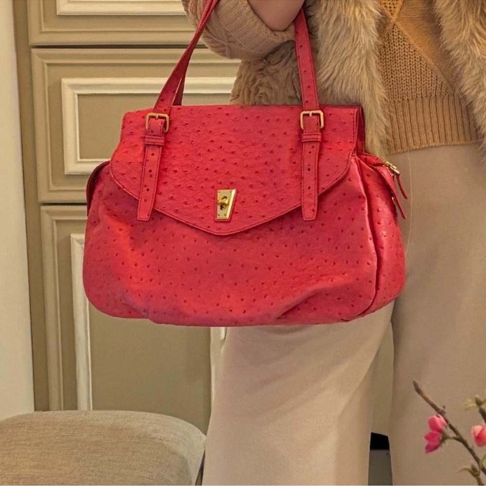 Marc Jacobs Pink Ostrich Leather Shoulder Bag - Picture 8 of 10